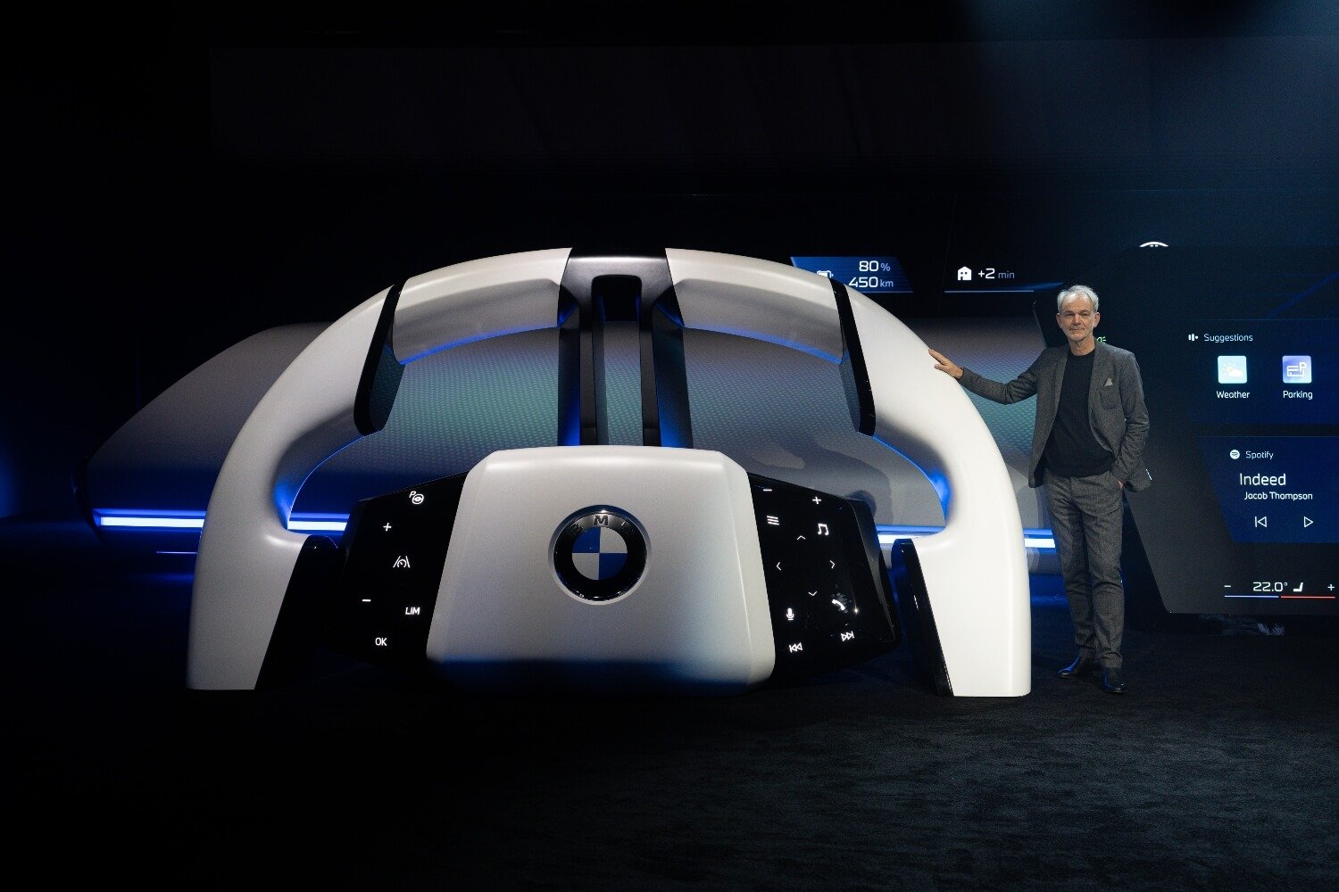 Senior Vice President of BMW Group Design Adrian van Hooydonk presented the Panoramic iDrive at CES 2025.