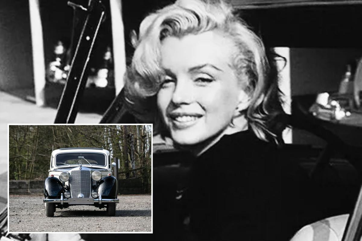 Marilyn Monroe's Mercedes-Benz with "MM" monogrammed luggage is expected to sell for more than $200,000