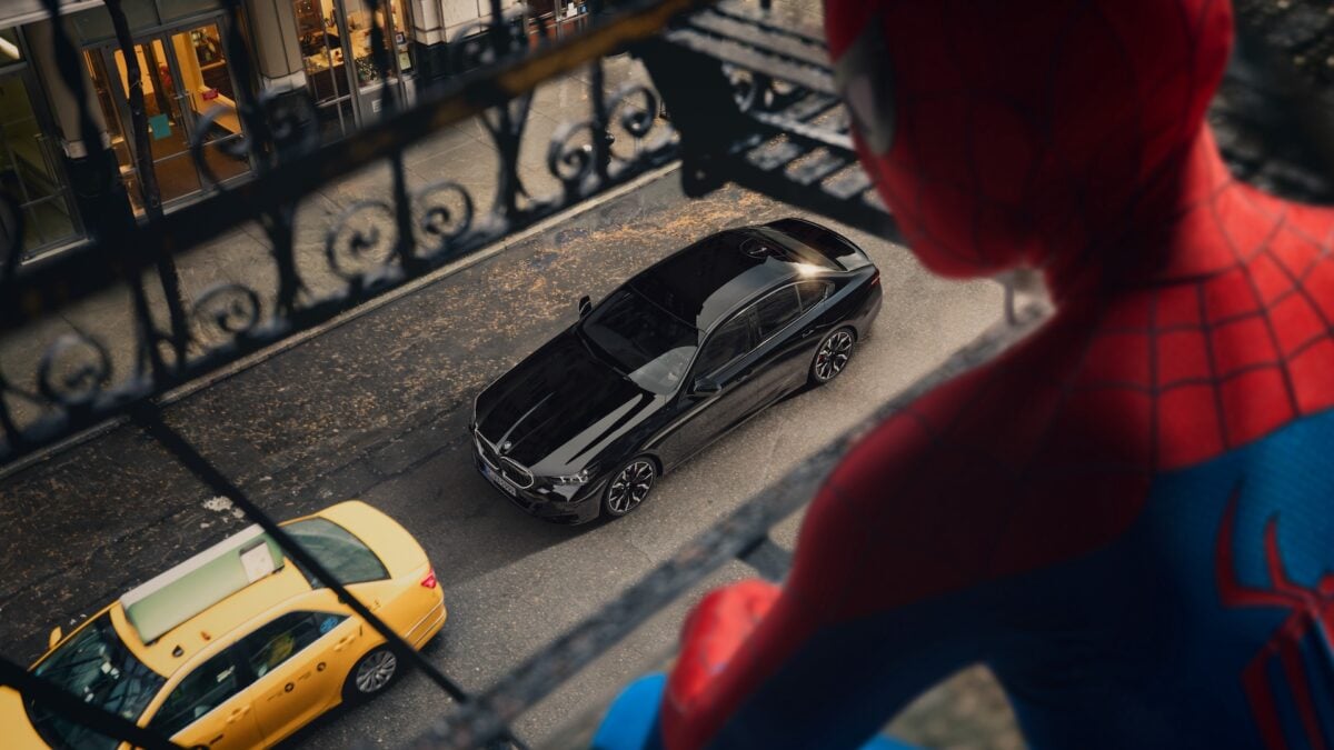BMW is playing a Spider-Man ad on its chalkboard screens, and people are furious